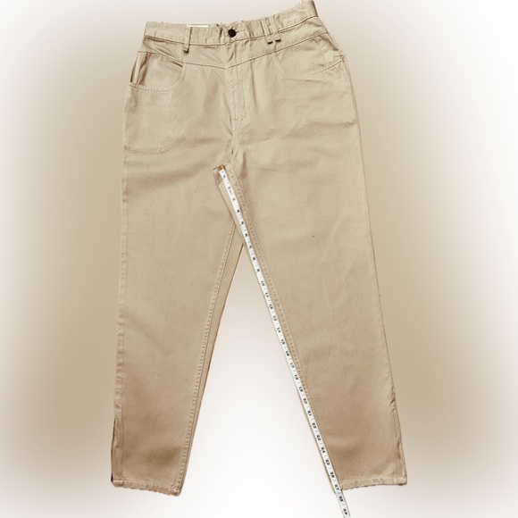 EUC Coca-Cola SZ 12 khaki pants, 4 pockets, tapered legs w/side zip at ankles - Picture 7 of 13